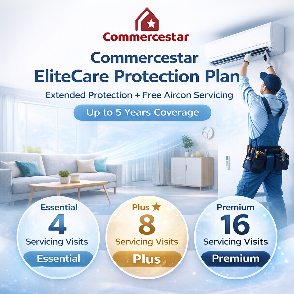 Commercestar EliteCare Protection Plan - Extended Protection + Free Aircon Servicing - Commercestar Engineering