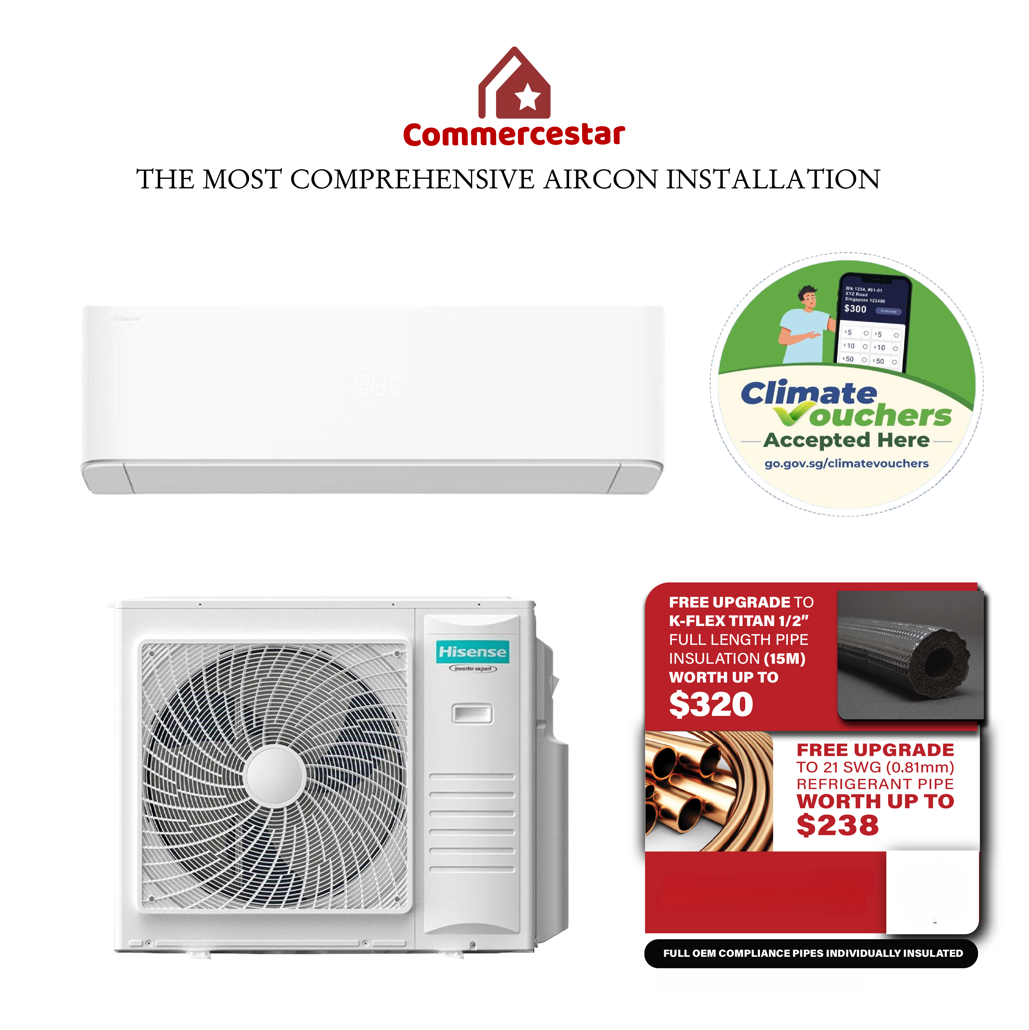 HISENSE Hi-MAX SMART AI AIRCON R32 SYSTEM 1 (INSTALLATION INCLUDED FREE UPGRADED MATERIALS)