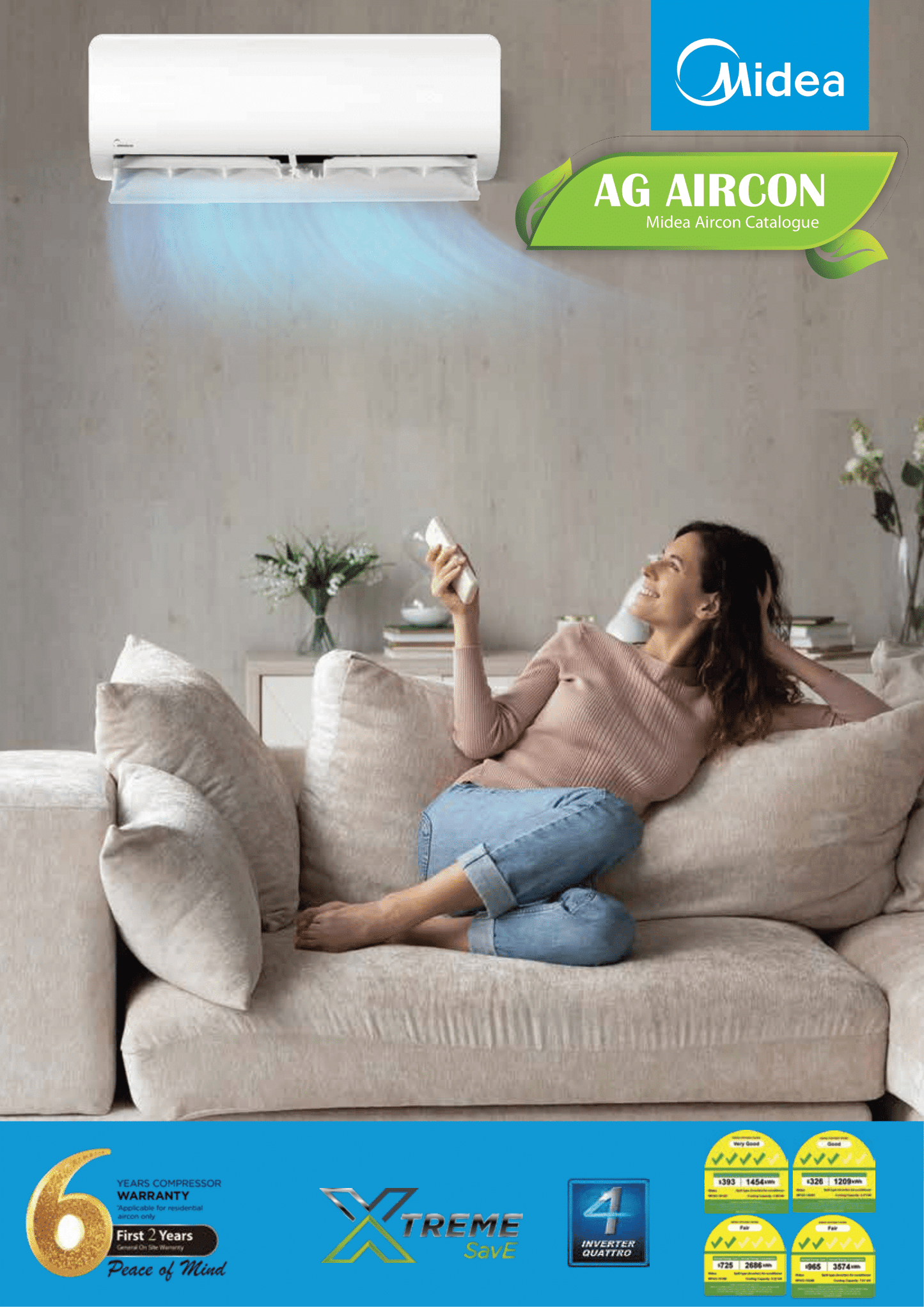 MIDEA INVERTER AG SERIES R32 SYSTEM 1 (INSTALLATION INCLUDED FREE UPGRADED MATERIALS) - Commercestar Engineering