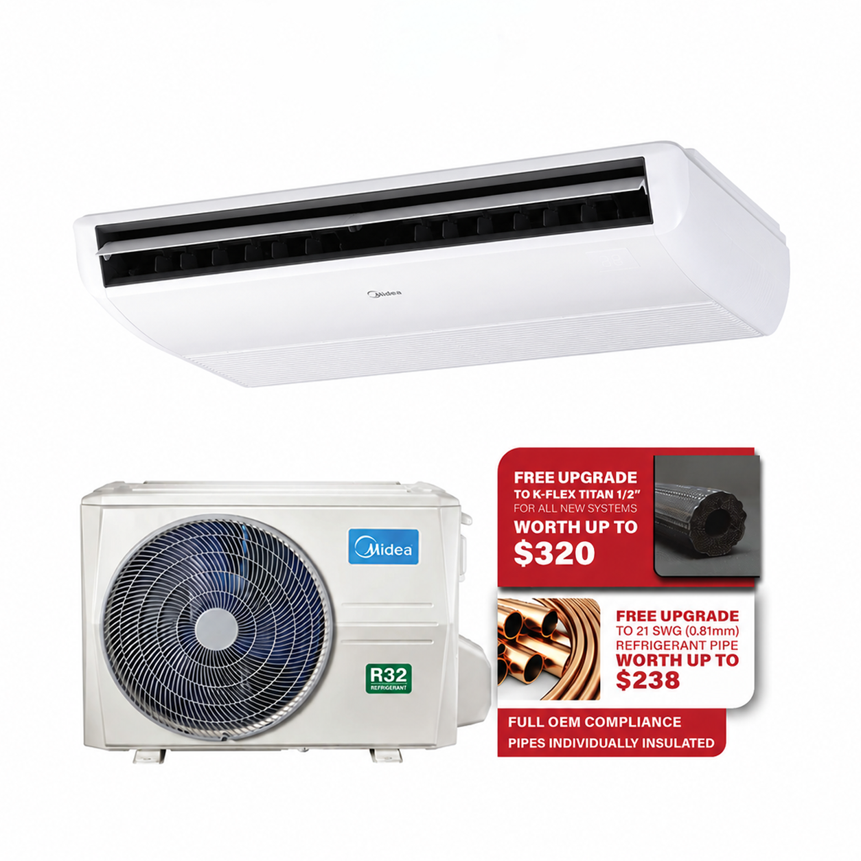 MIDEA ATOM B VRF CEILING SUSPENDED R410A AIRCON INSTALLATION - Commercestar Engineering