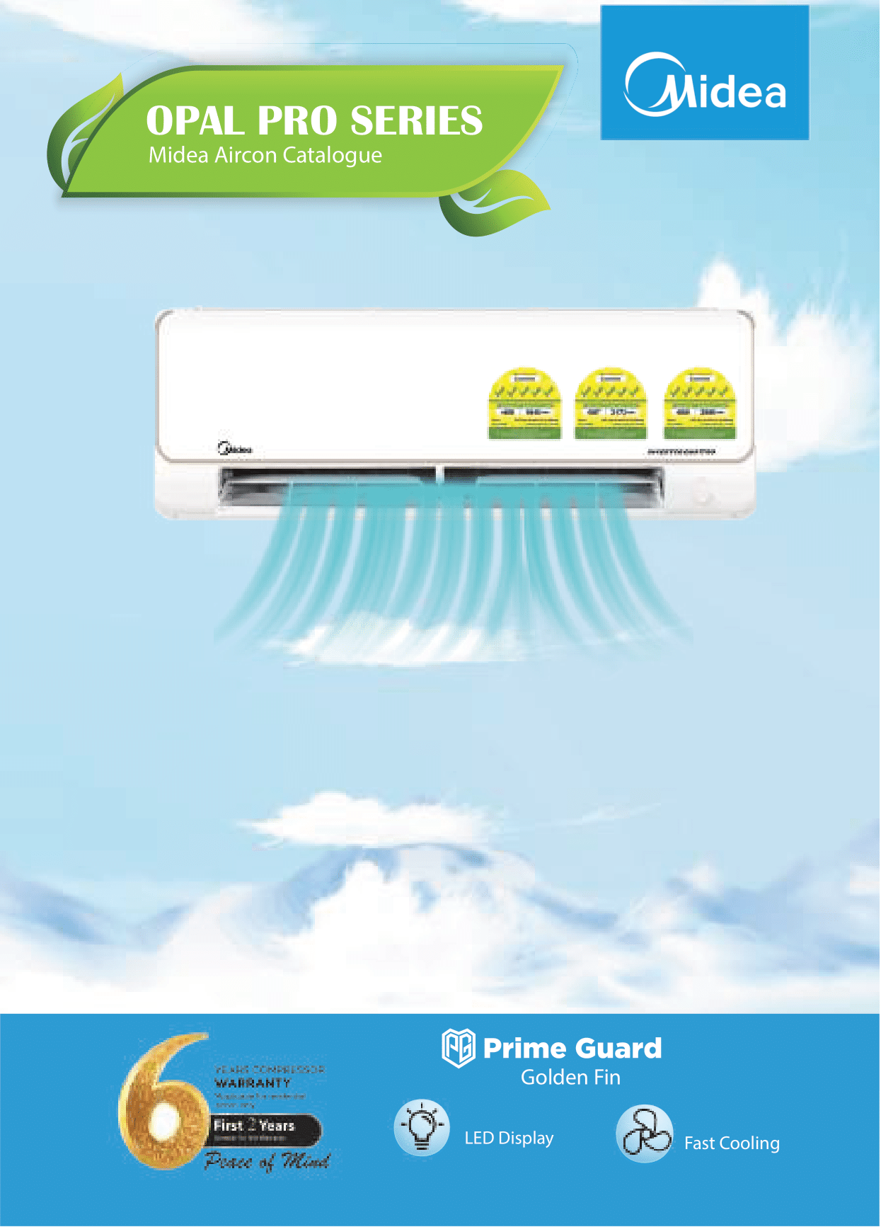 MIDEA OPAL PRO SERIES R32 SYSTEM 4 (INSTALLATION INCLUDED FREE UPGRADED MATERIALS) - Commercestar Engineering