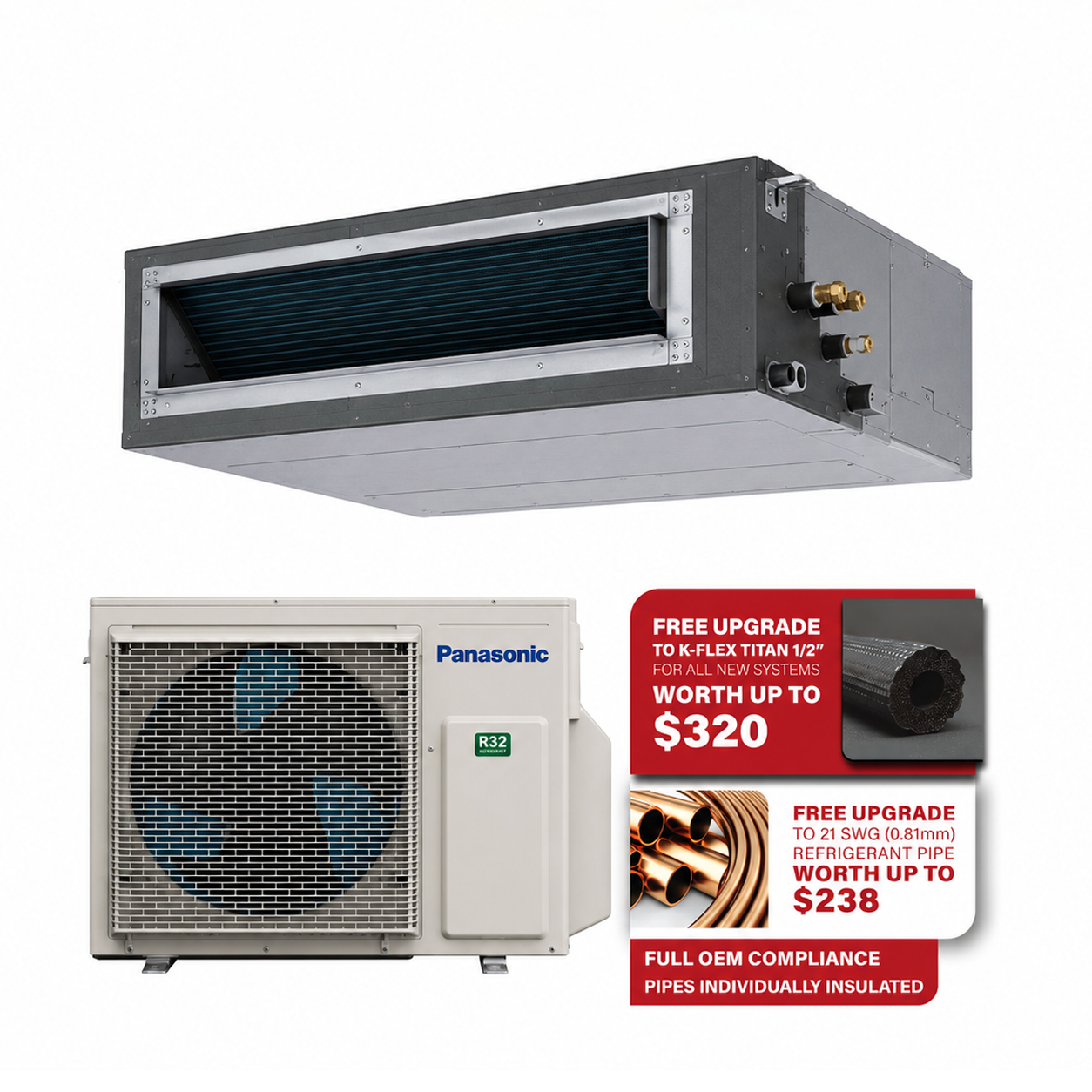PANASONIC PACi NX SERIES INVERTER R32 CEILING DUCTED AIRCON INSTALLATION - Commercestar Engineering