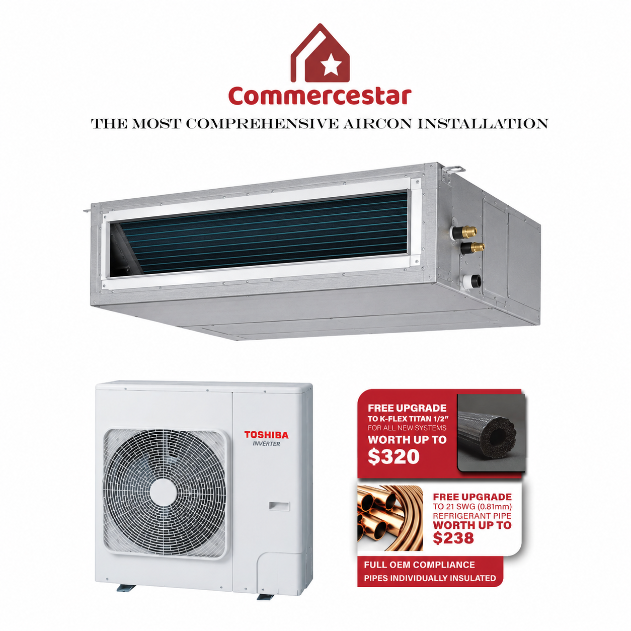 TOSHIBA SUPER DIGITAL INVERTER R32 CEILING DUCTED AIRCON INSTALLATION - Commercestar Engineering