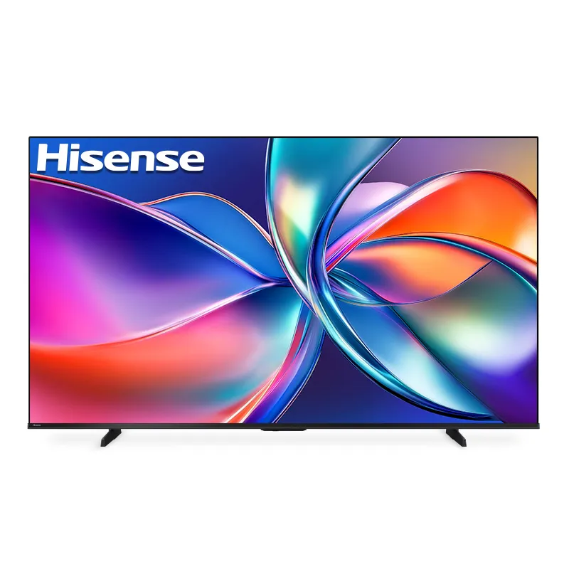 Hisense Q6Q QLED 4K AI Smart TV displaying vibrant images on a sleek screen, available in 43 to 85 inches.