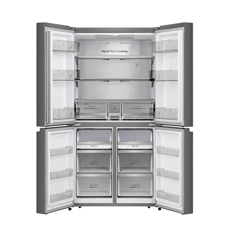 Hisense RQ768N4SW-KU 611L White & Khaki Glass refrigerator - open interior