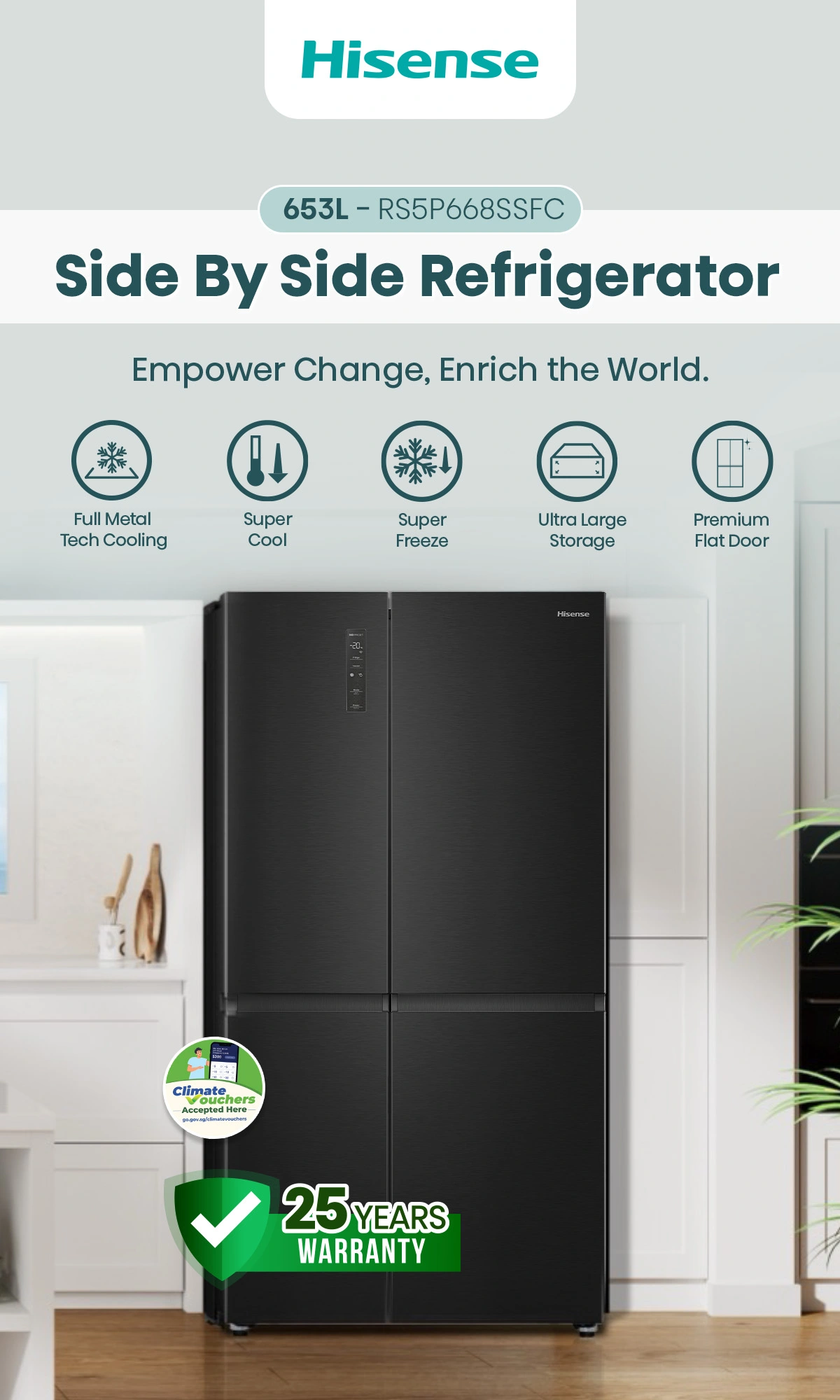 Hisense RS5P668SSFC 653L refrigerator manufacturer image 6