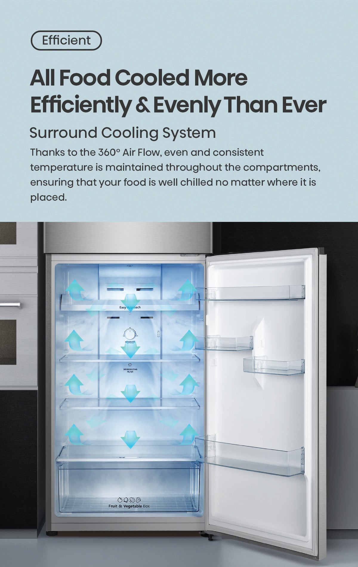 Hisense RT549N4SWU 424L White Glass Refrigerator feature graphic 9