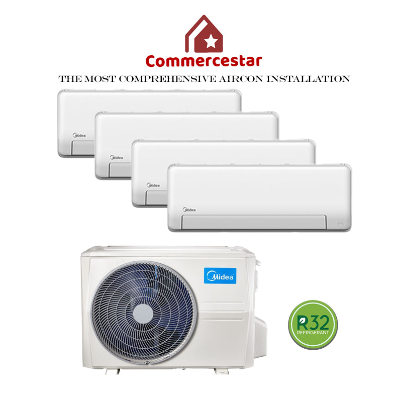 MIDEA ALL EASY PRO R32 SYSTEM 4 (INSTALLATION INCLUDED FREE UPGRADED MATERIALS) - Commercestar Engineering