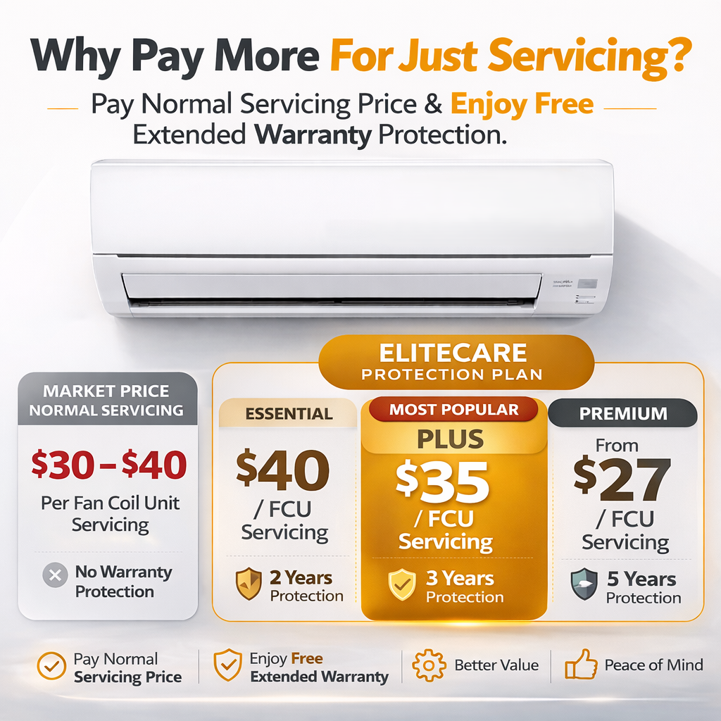Commercestar EliteCare Protection Plan - Extended Protection + Free Aircon Servicing - Commercestar Engineering 