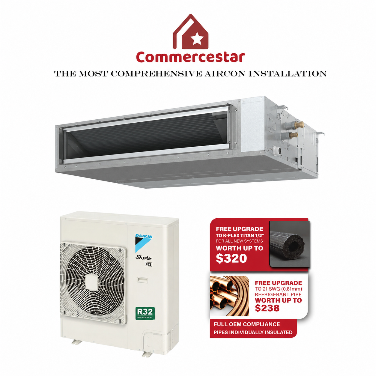 DAIKIN SKYAIR AND MULTI INVERTER CEILING DUCTED AIRCON INSTALLATION - Commercestar Engineering 