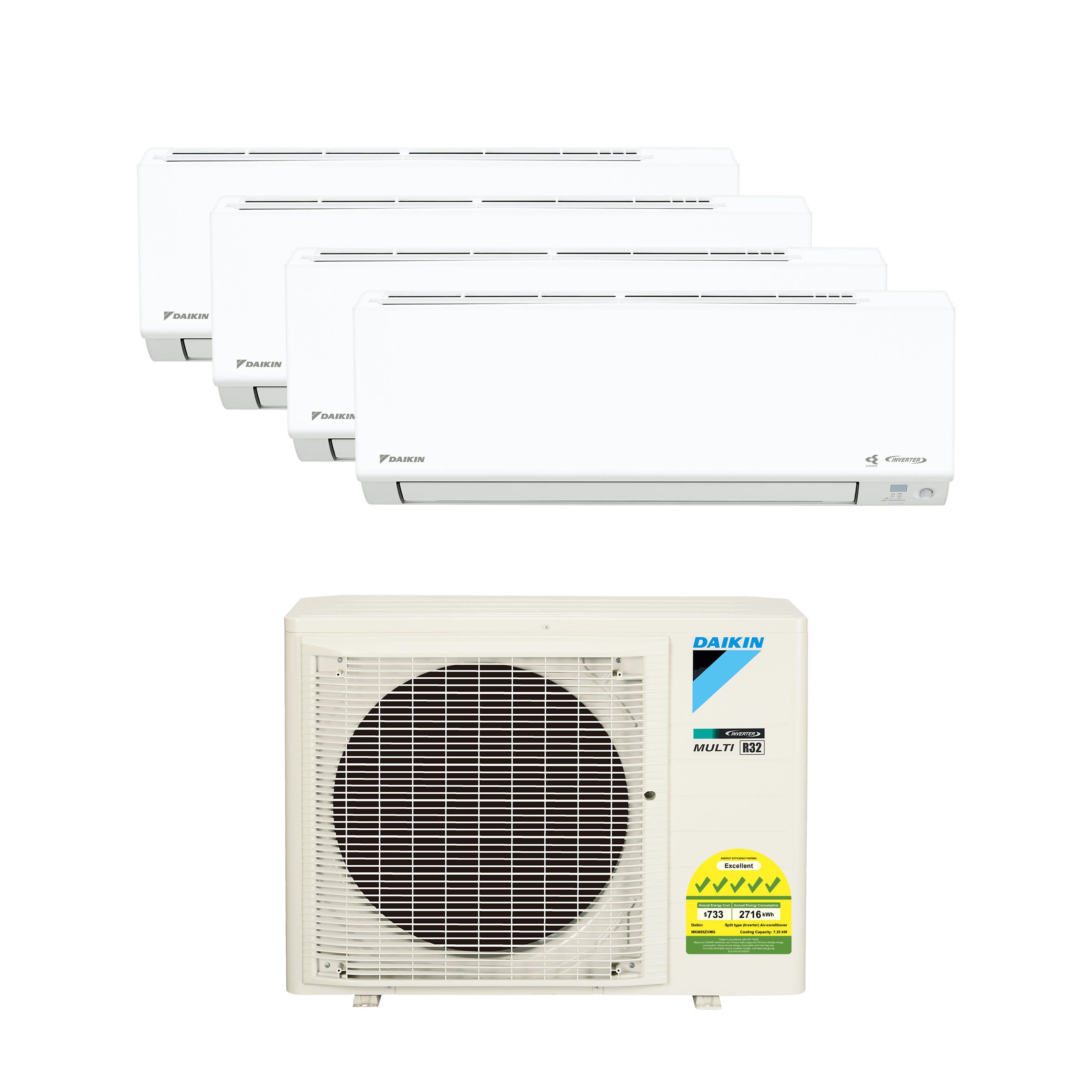 DAIKIN SYSTEM 4 ISMILE ECO+ STREAMER SERIES R32 (INSTALLATION INCLUDED FREE UPGRADED MATERIALS)