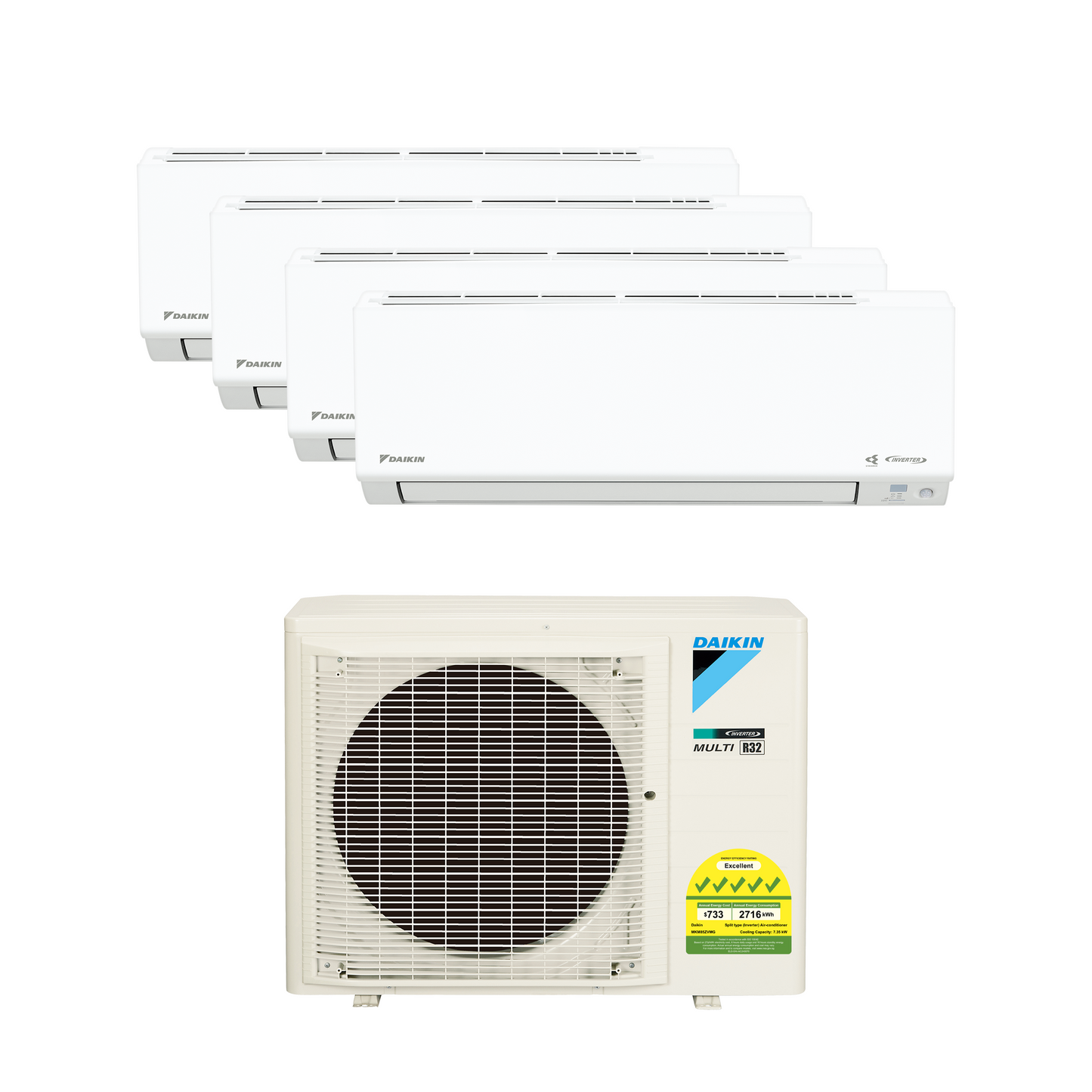 DAIKIN SYSTEM 4 ISMILE ECO+ STREAMER SERIES R32 (INSTALLATION INCLUDED FREE UPGRADED MATERIALS)