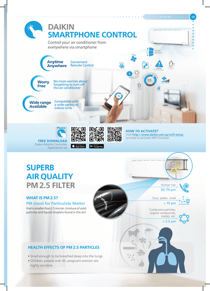 DAIKIN SYSTEM 3 ISMILE ECO+ STREAMER SERIES R32 (INSTALLATION INCLUDED FREE UPGRADED MATERIALS)