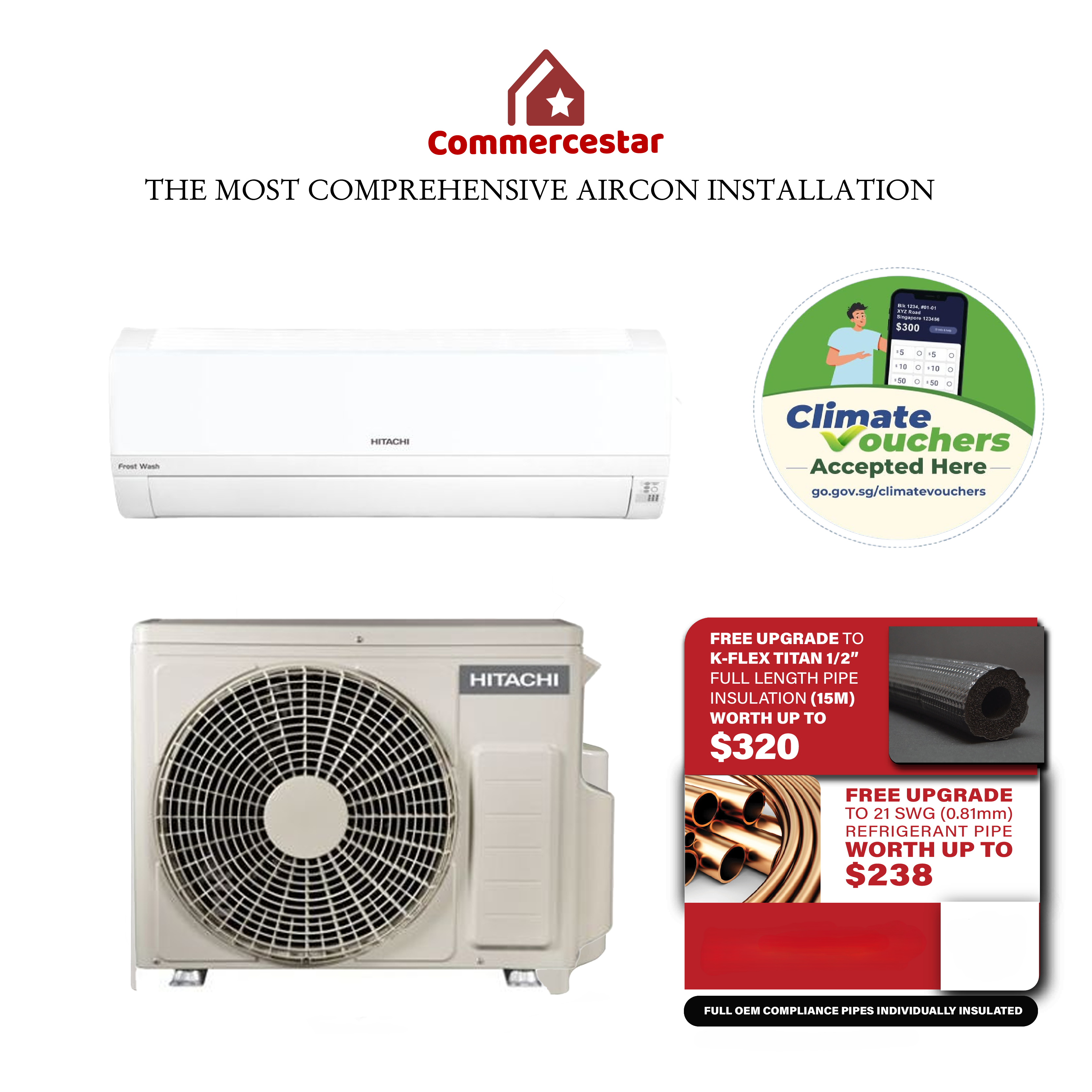 HITACHI R32 SYSTEM 1 INVERTER AIRCON INSTALLATION - Commercestar Engineering 
