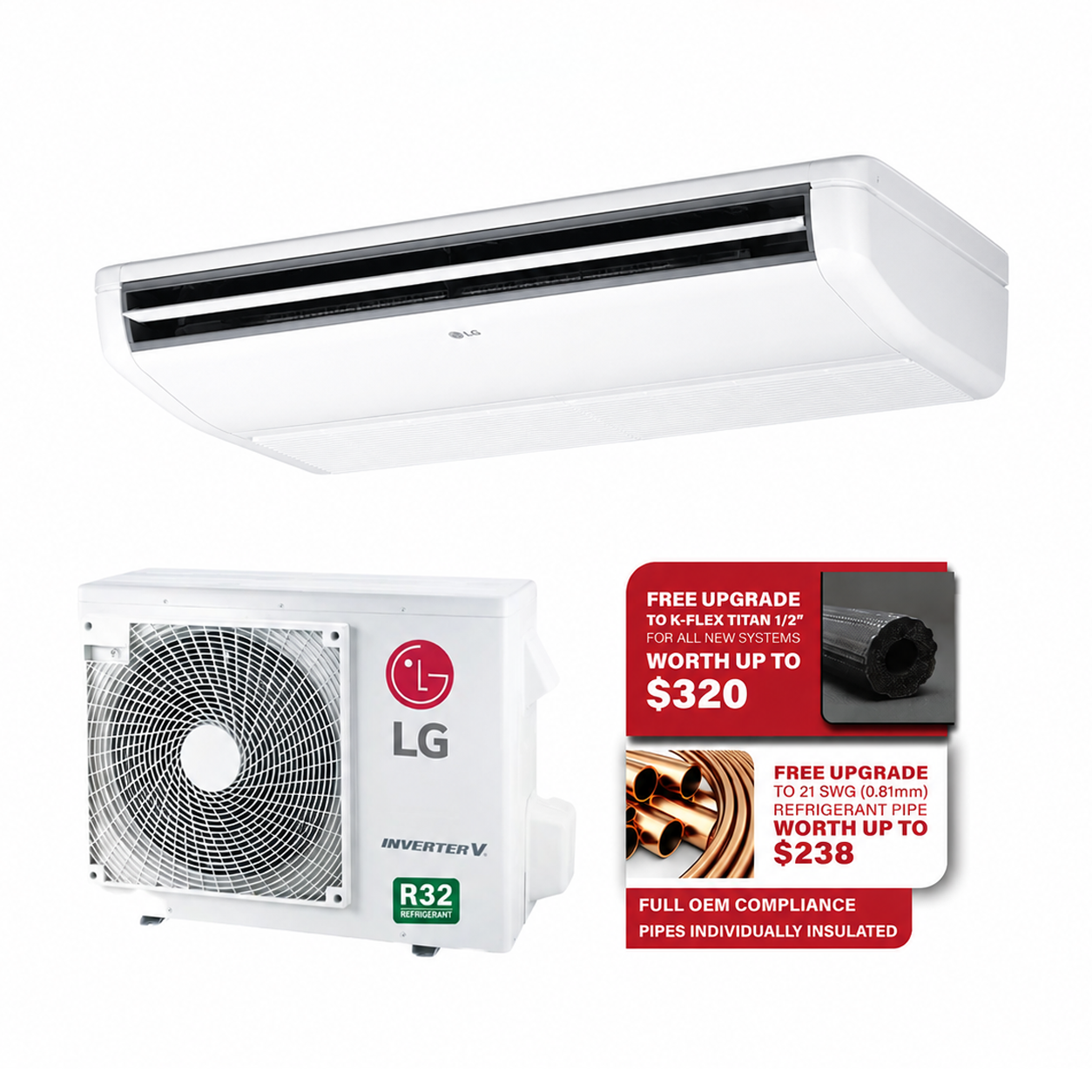 LG MULTI V VRF R32 CEILING SUSPENDED AIRCON INSTALLATION - Commercestar Engineering 