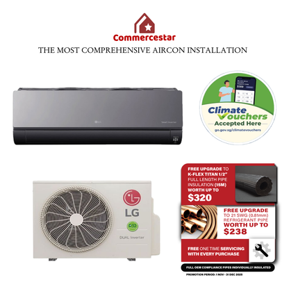 LG ARTCOOL MIRROR R32 INVERTER AIRCON SYSTEM 1 (INSTALLATION INCLUDED FREE UPGRADED MATERIALS)