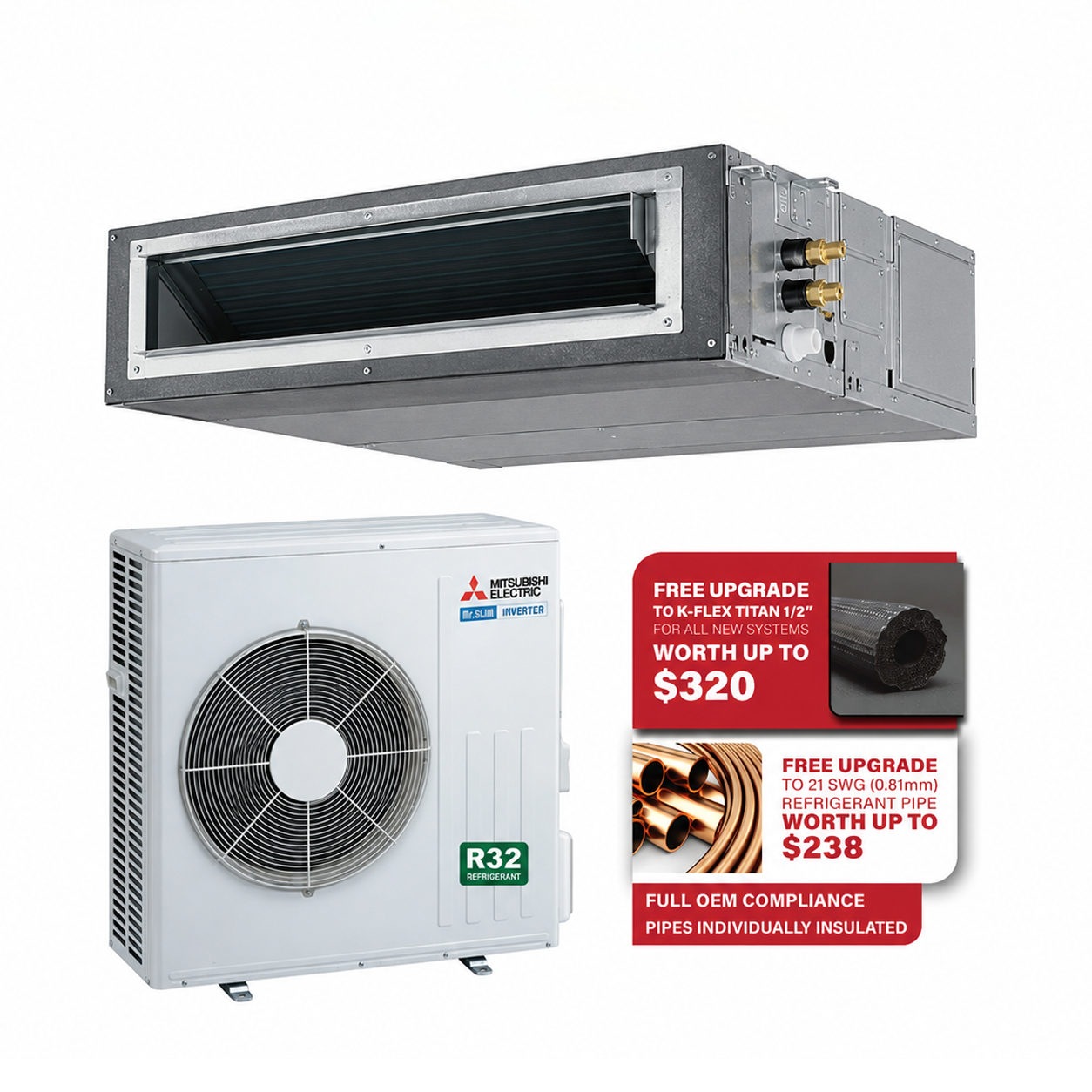 MITSUBISHI ELECTRIC R32 CEILING DUCTED AIRCON INSTALLATION - Commercestar Engineering 