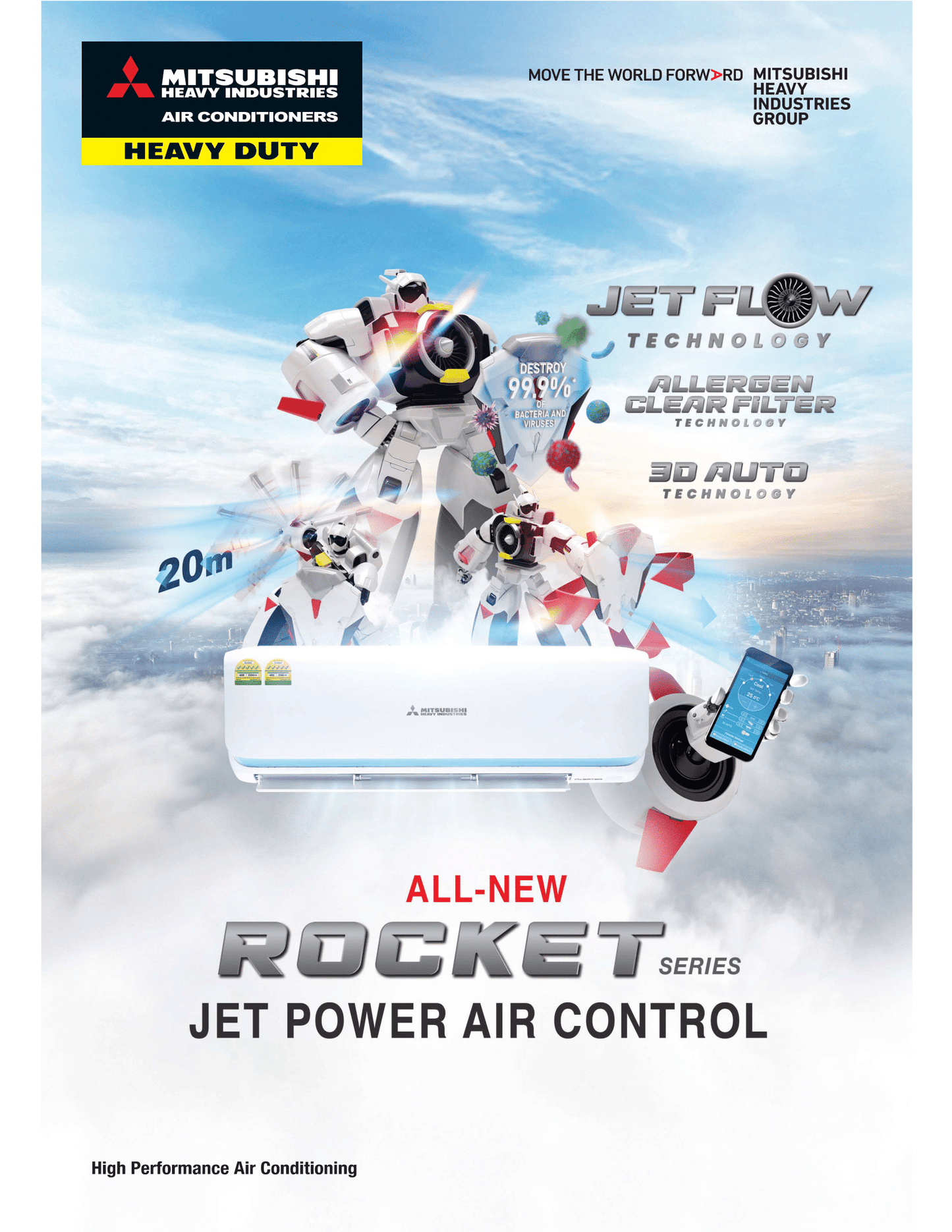 MITSUBISHI HEAVY INDUSTRIES R32 SYSTEM 2 ROCKET SERIES WITH WIFI (INSTALLATION INCLUDED FREE UPGRADED MATERIALS)