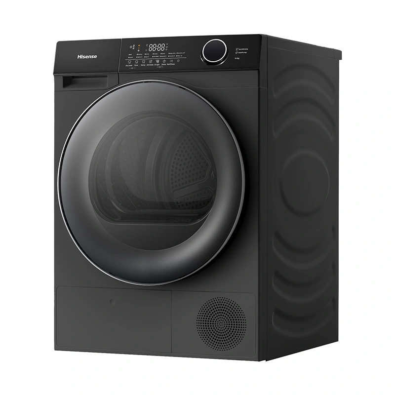 Hisense DH105M3 10kg heat pump front load dryer dehumidifier with digital display and modern white design.