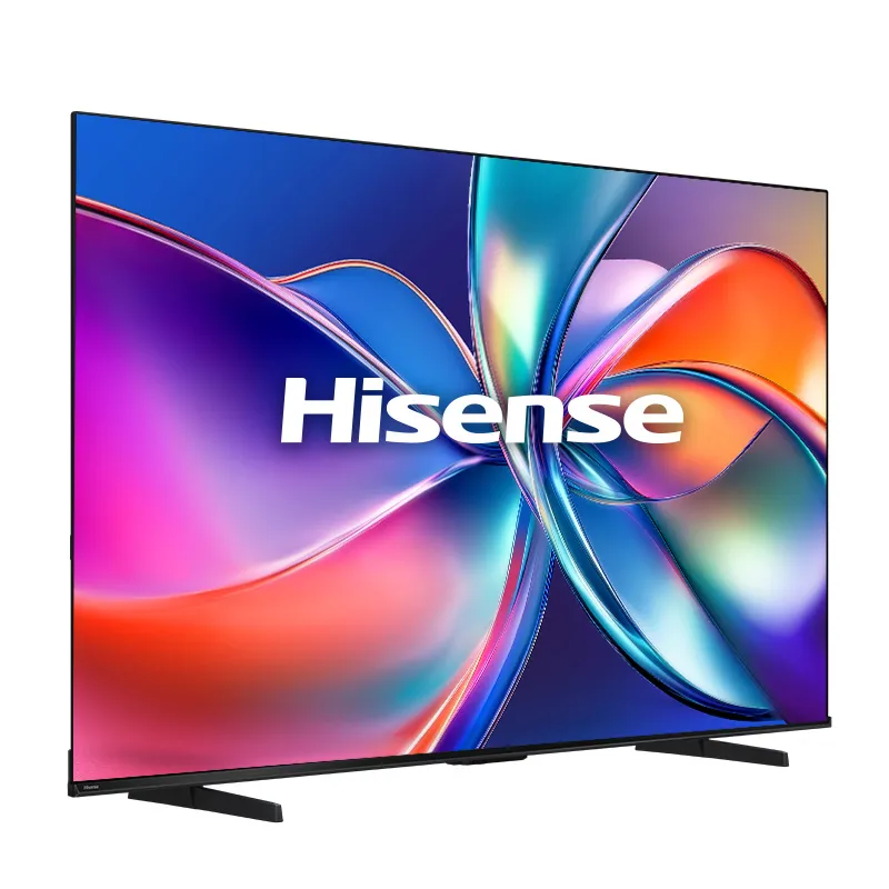 Hisense Q6Q QLED 4K AI Smart TV displaying a vibrant screen, available in 43 to 85 inches, with a sleek slim design