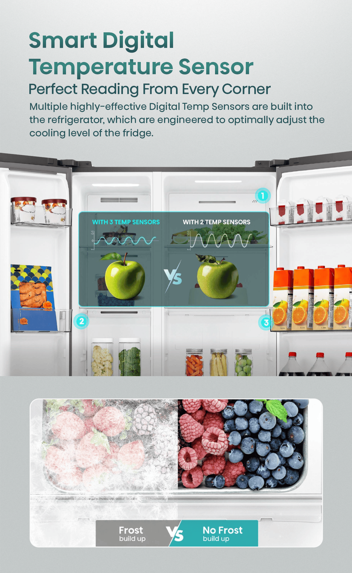 Hisense 544L side-by-side inverter refrigerator in white and creamy orange, featuring modern design and dual-door storage.