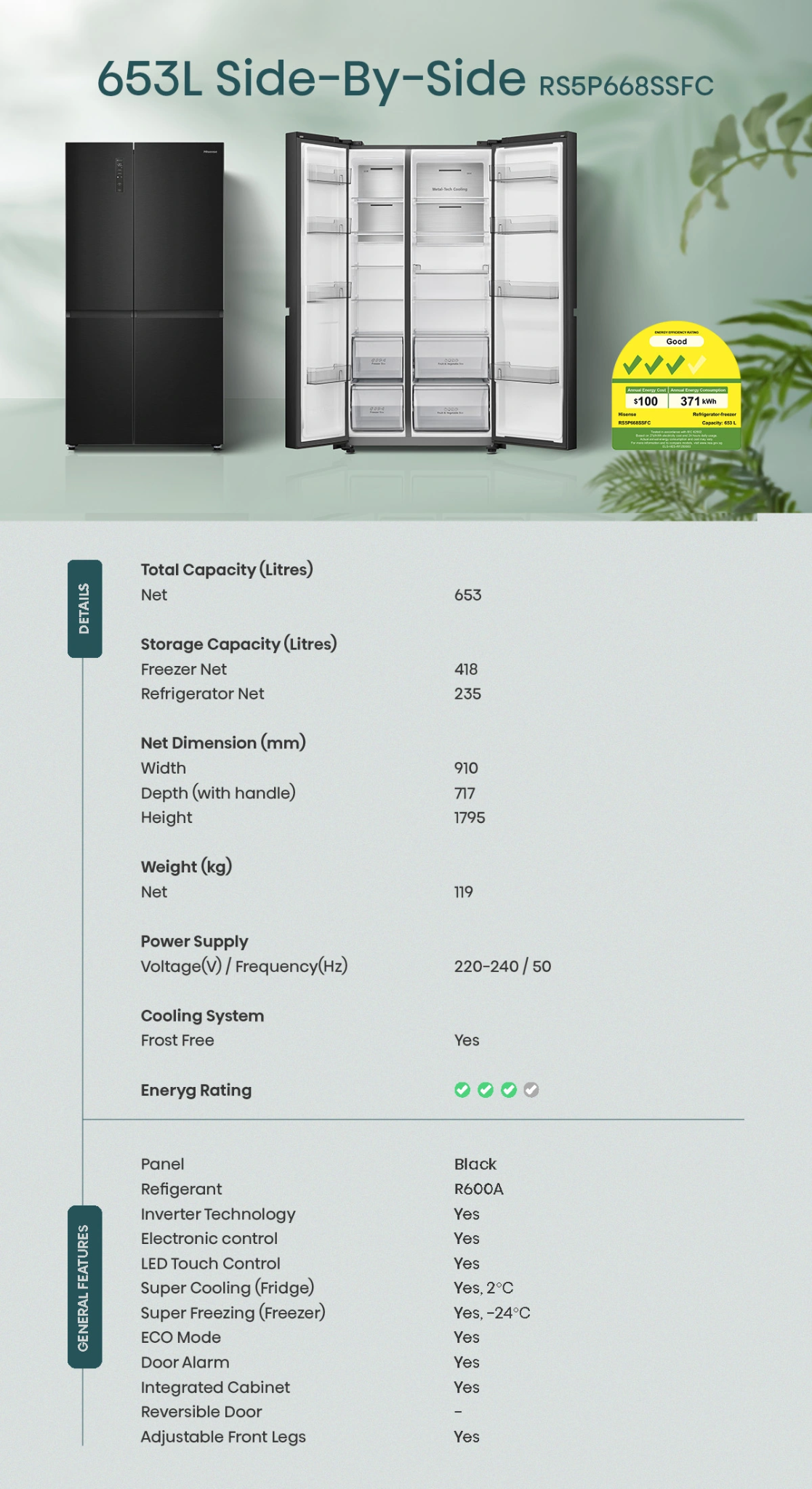 Hisense RS5P668SSFC 653L refrigerator manufacturer image 15