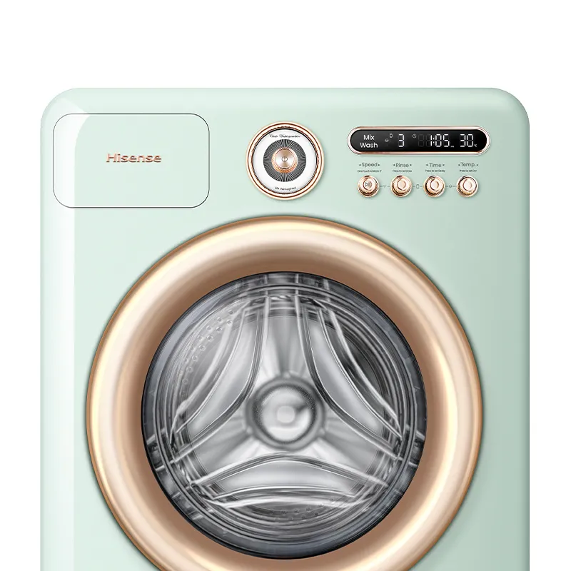 Hisense Moderno Series front load washer and dryer, 10.5kg and 7kg capacity, in a sleek silver finish with digital controls.