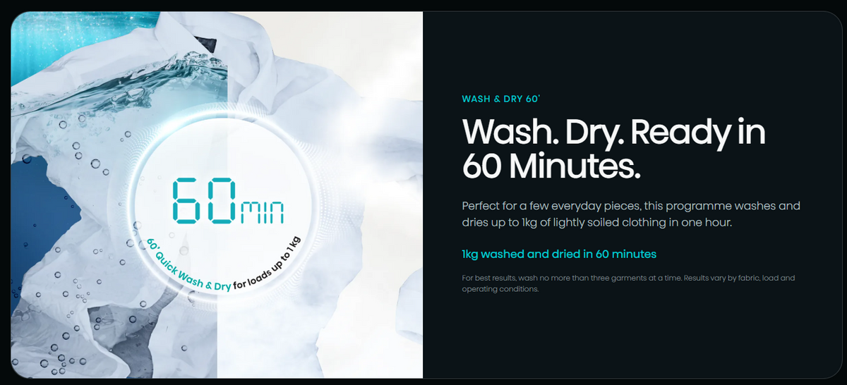 Hisense M5 Series front load washer and dryer WD120M5 with 12kg washer and 8kg dryer, modern laundry appliance in white