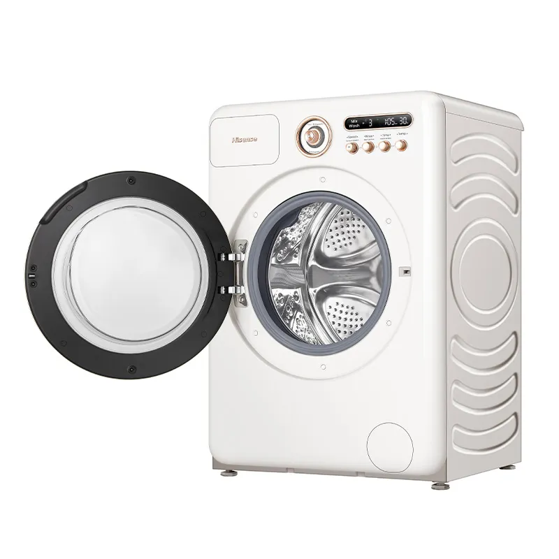 Hisense Moderno Series front load washer, 10.5kg capacity, model WF105R5, with a sleek front panel and digital controls.