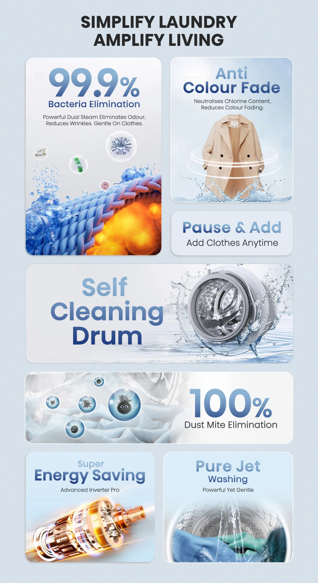 Hisense N1 Series front load washer with 8kg capacity, white appliance featuring digital display and control panel.