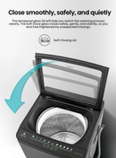 Hisense JH Series 13kg top load washing machine front view, silver finish, control panel and drum visible.