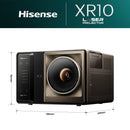 Hisense XR10 4K Triple Laser Smart Projector displaying a vibrant cinematic scene on a wall.