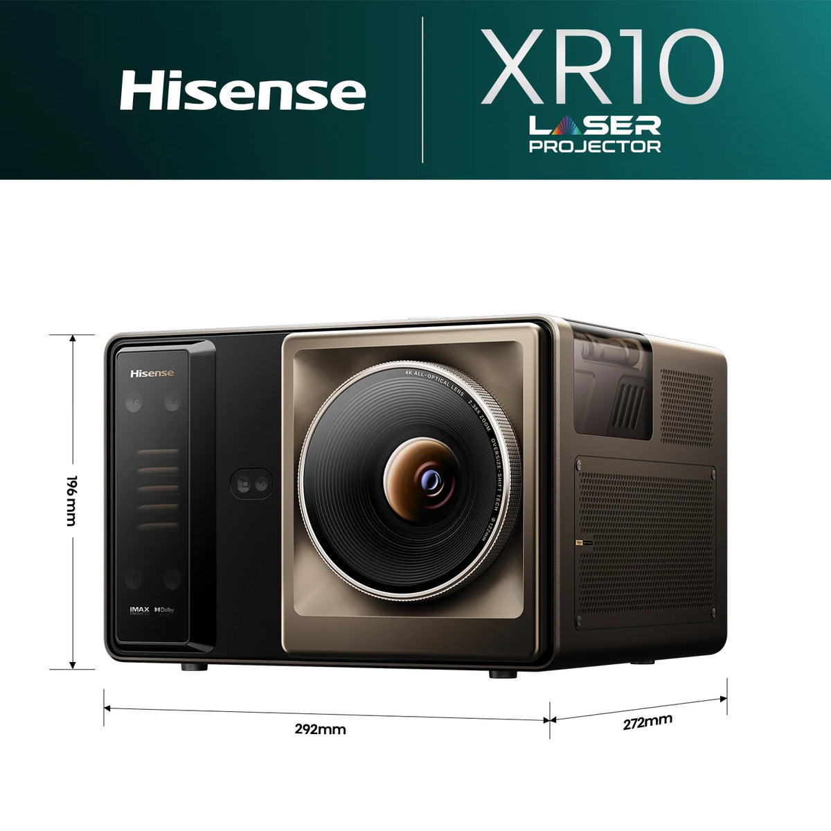 Hisense XR10 4K Triple Laser Smart Projector displaying a vibrant cinematic scene on a wall.
