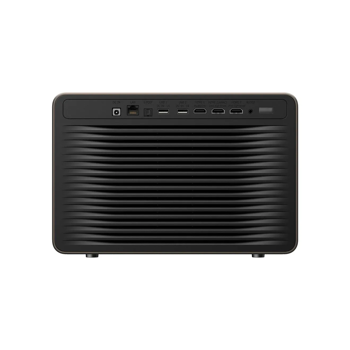 Hisense XR10 4K Triple Laser Smart Projector displaying a vibrant movie scene on a wall in a home theater setting