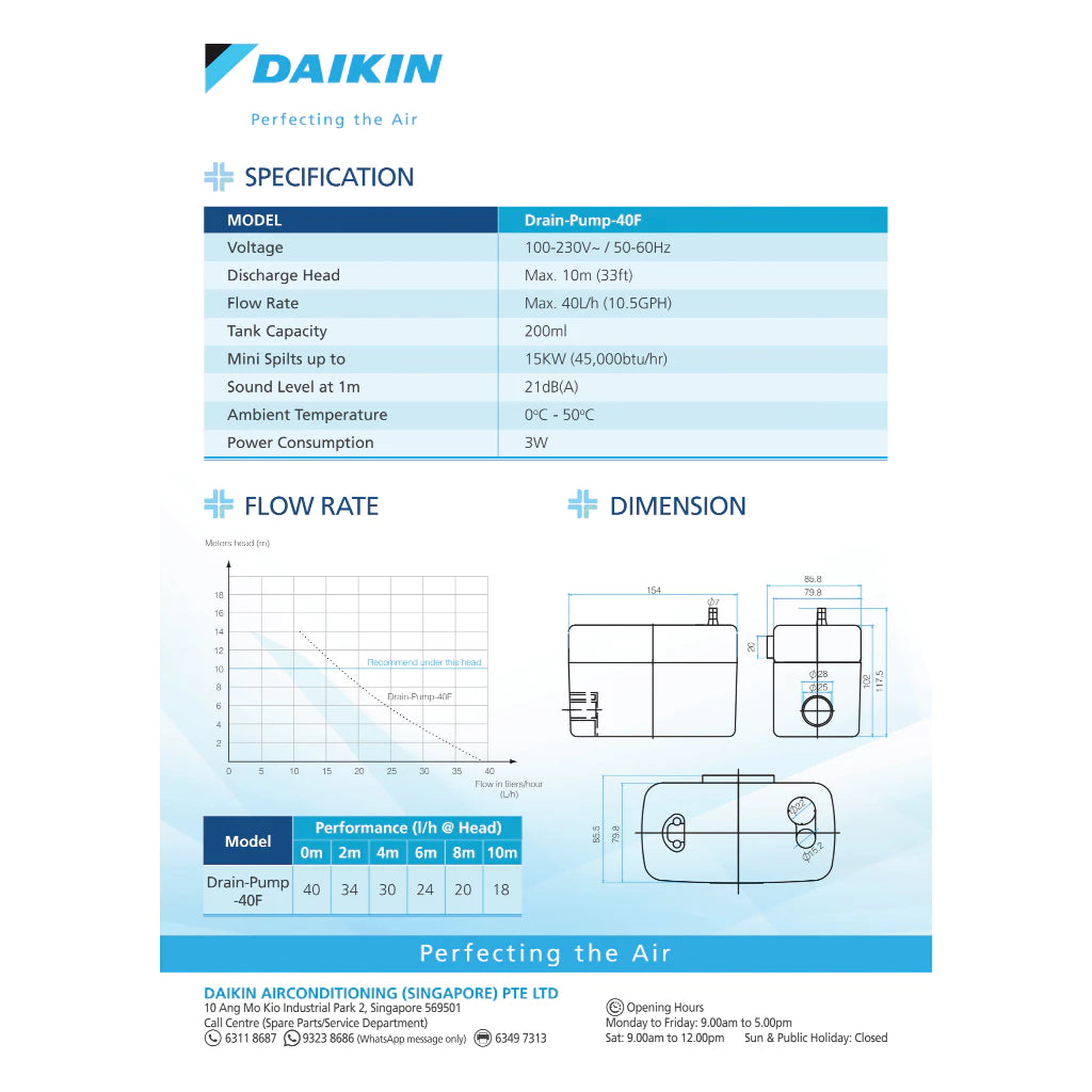 DSP Aircon Condensate Drain Water Pump Drain-Pump-40F - Commercestar Engineering 