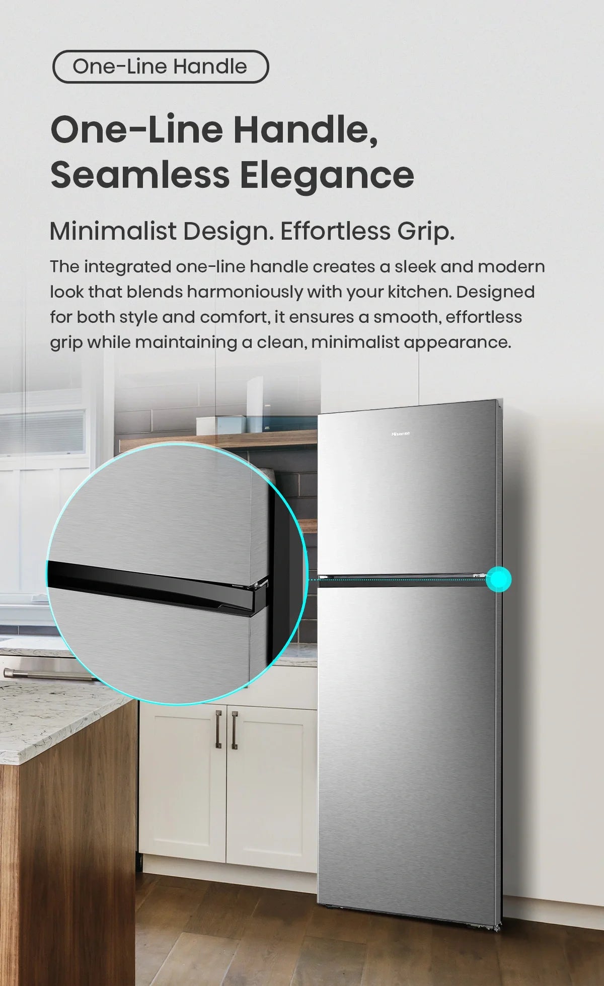 Hisense 327L silver top mount inverter refrigerator with freezer compartment, showing clean exterior and sleek design.