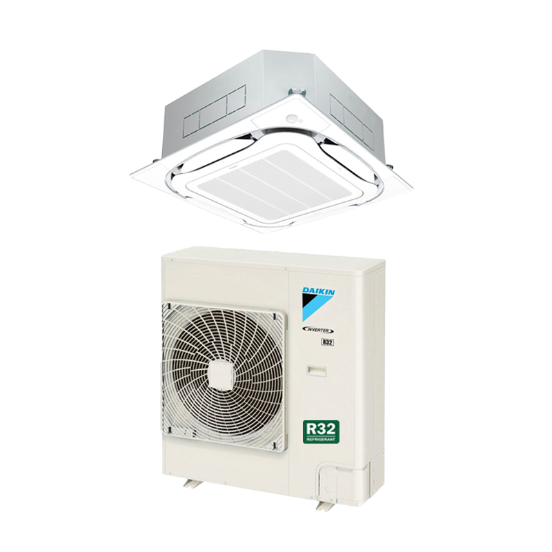 DAIKIN INVERTER R32 CEILING CASSETTE UNIT AIRCON INSTALLATION (18K BTU - 45K BTU) - Commercestar Engineering 