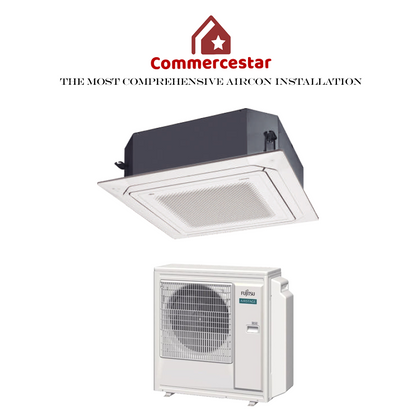 FUJITSU INVERTER R32 CEILING CASSETTE UNIT AIRCON INSTALLATION - Commercestar Engineering 