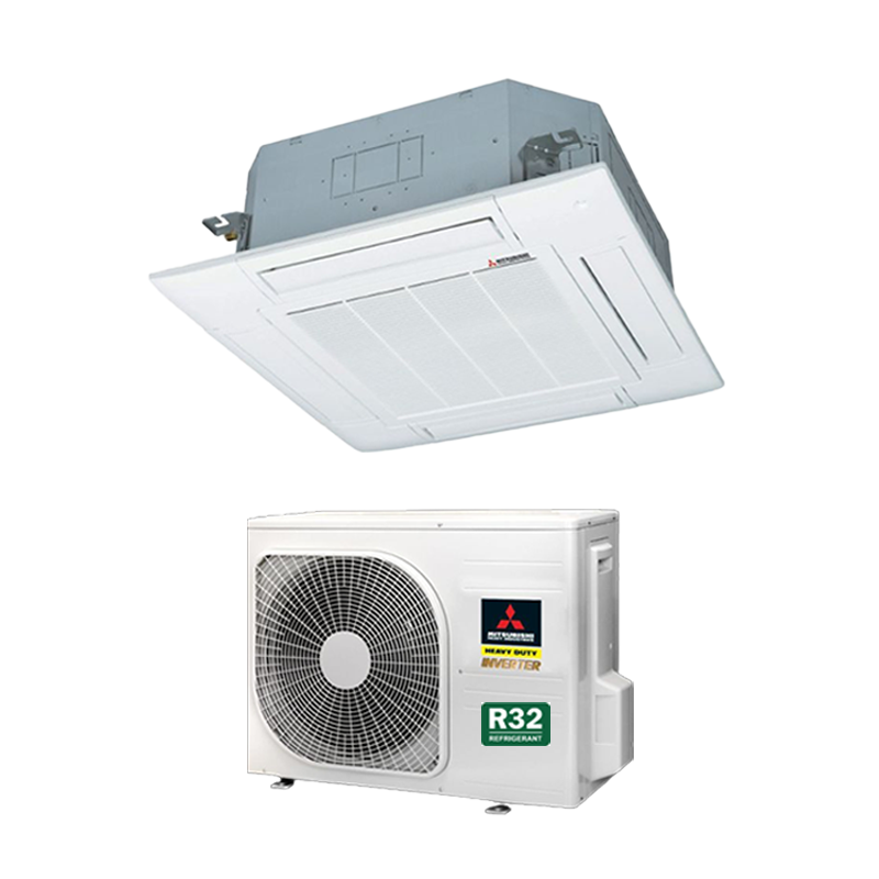 MITSUBISHI HEAVY INDUSTRIES INVERTER R32 CEILING CASSETTE UNIT AIRCON INSTALLATION - Commercestar Engineering 