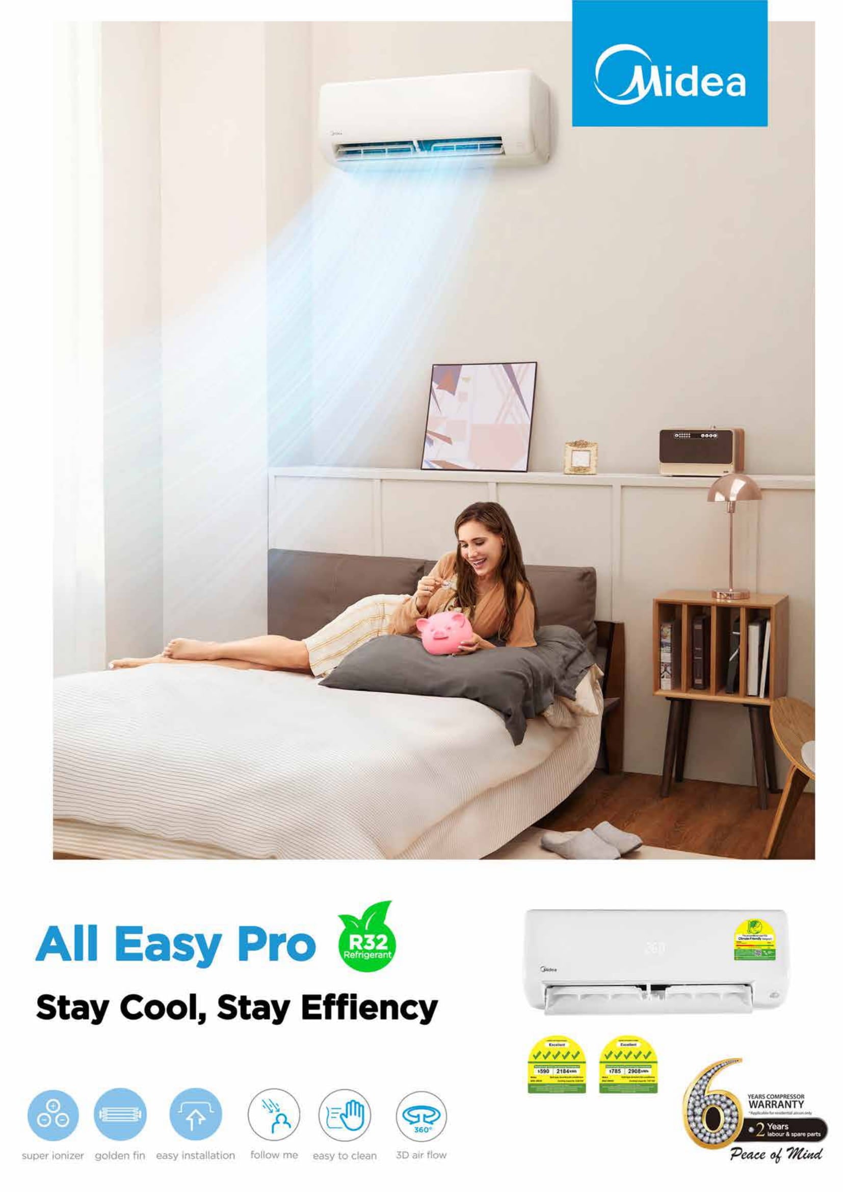 MIDEA ALL EASY PRO PREMIUM R32 SYSTEM 4 (INSTALLATION INCLUDED FREE UPGRADED MATERIALS) - Commercestar Engineering 