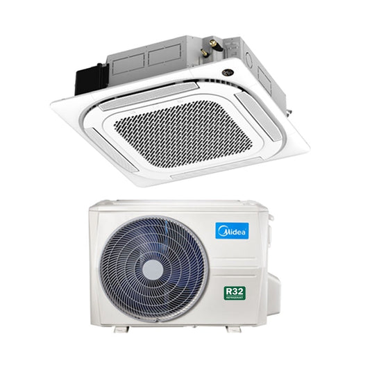 MIDEA INVERTER R32 CEILING CASSETTE UNIT AIRCON INSTALLATION - Commercestar Engineering 