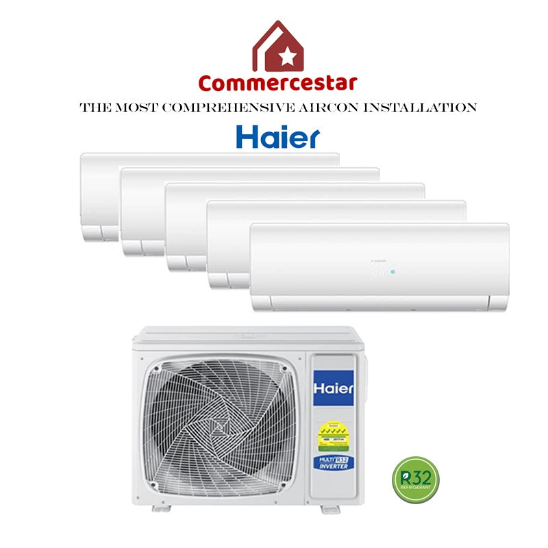 HAIER INVERTER R32 SYSTEM 5 (INSTALLATION INCLUDED FREE UPGRADED MATERIALS) - Commercestar Engineering 