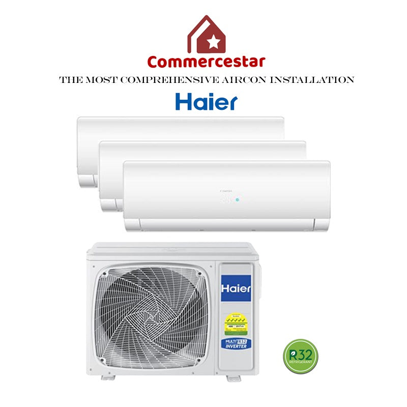 HAIER INVERTER R32 SYSTEM 3 (INSTALLATION INCLUDED FREE UPGRADED MATERIALS) - Commercestar Engineering 