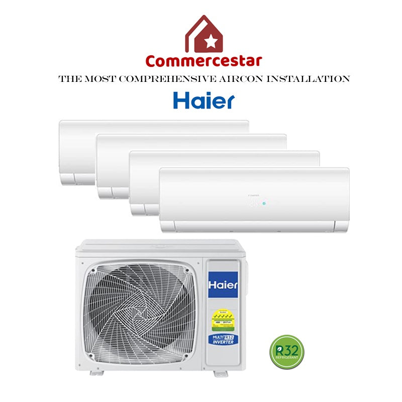 HAIER INVERTER R32 SYSTEM 4 (INSTALLATION INCLUDED FREE UPGRADED MATERIALS) - Commercestar Engineering 